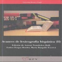 Abbildung von: Avances de lexicografía hispánica, Vol. II - Publicacions Universitat Rovira i Virgili