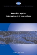 Cover: Remedies against International Organisations - Cambridge University Press