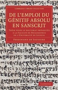 Cover: De l'emploi du genitif absolu en Sanscrit - Cambridge University Press