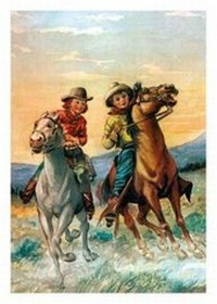 Enlarge image Cover: Cowboy and Cowgirl Riding the Range Birthday Card - Laughing Elephant