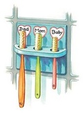 Cover: Family Toothbrushes Baby Card - Laughing Elephant
