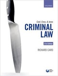Cover: Card, Cross, and Jones: Criminal Law - Oxford University Press