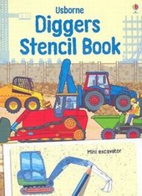 Enlarge image Cover: Diggers Stencil Book - Usborne Books