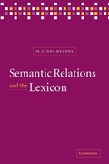 Cover: Semantic Relations and the Lexicon - Cambridge University Press