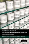 Cover: Unconscionability in European Private Financial Transactions - Cambridge University Press