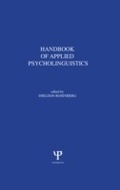 Cover: Handbook of Applied Psycholinguistics - Psychology Press Ltd
