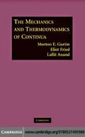 Cover: The Mechanics and Thermodynamics of Continua - Cambridge University Press