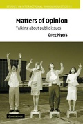 Cover: Matters of Opinion - Cambridge University Press