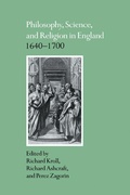 Cover: Philosophy, Science, and Religion in England 1640-1700 - Cambridge University Press