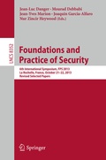 Cover: Foundations and Practice of Security - Springer