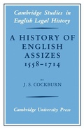 Cover: A History of English Assizes 1558-1714 - Cambridge University Press