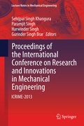 Cover: Proceedings of the International Conference on Research and Innovations in Mechanical Engineering - Springer