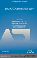 Cover: Logic Colloquium 2007 - Cambridge University Press