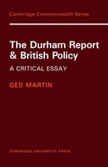 Cover: The Durham Report and British Policy - Cambridge University Press