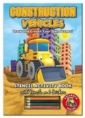 Cover: Activity Stencil Books - Construction Vehicles - North Parade Publishing