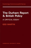 Cover: The Durham Report and British Policy - Cambridge University Press