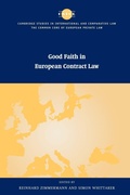 Cover: Good Faith in European Contract Law - Cambridge University Press