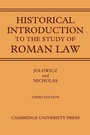 Cover: A Historical Introduction to the Study of Roman Law - Cambridge University Press