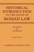 Cover: A Historical Introduction to the Study of Roman Law - Cambridge University Press