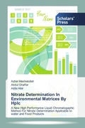 Cover: Nitrate Determination In Environmental Matrices By Hplc - Scholars' Press