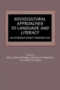 Cover: Sociocultural Approaches to Language and Literacy - Cambridge University Press