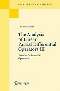 Enlarge image Cover: The Analysis of Linear Partial Differential Operators III - Springer