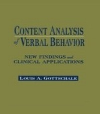 Enlarge image Cover: Content Analysis of Verbal Behavior - Routledge