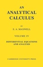 Cover: An Analytical Calculus: Volume 4 - Cambridge University Press