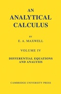 Cover: An Analytical Calculus: Volume 4 - Cambridge University Press