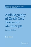 Cover: A Bibliography of Greek New Testament Manuscripts - Cambridge University Press