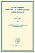 Cover: Politische Preise, Politische Arbeitsbedingungen, Arbeitslosigkeit. - Duncker & Humblot