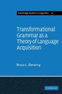Cover: Transformational Grammar as a Theory of Language Acquisition - Cambridge University Press