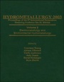Cover: Hydrometallurgy 2003 - Fifth International Conference in Honor of Professor Ian Ritchie, Volume 1 - Wiley-TMS