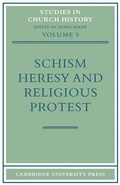 Cover: Schism, Heresy and Religious Protest - Cambridge University Press