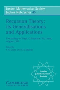 Enlarge image Cover: Recursion Theory, its Generalisations and Applications - Cambridge University Press
