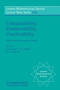 Cover: Computability, Enumerability, Unsolvability - Cambridge University Press
