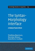 Cover: The Syntax-Morphology Interface - Cambridge University Press