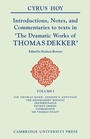 Cover: Introductions, Notes and Commentaries to Texts in ' The Dramatic Works of Thomas Dekker ' - Cambridge University Press