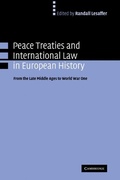 Cover: Peace Treaties and International Law in European History - Cambridge University Press