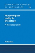 Cover: Psychological Reality in Phonology - Cambridge University Press