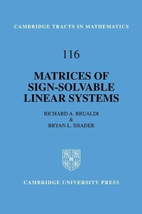 Enlarge image Cover: Matrices of Sign-Solvable Linear Systems - Cambridge University Press