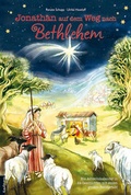Cover: Jonathan auf dem Weg nach Bethlehem. Ein Adventskalender in 24 Geschichten mit einem gro&szlig;en Fensterbild - Kaufmann Verlag