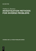 Cover: Investigation Methods for Inverse Problems - De Gruyter