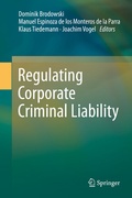 Cover: Regulating Corporate Criminal Liability - Springer