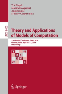 Enlarge image Cover: Theory and Applications of Models of Computation - Springer