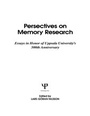 Cover: Perspectives on Memory Research - Psychology Press Ltd