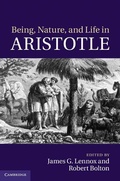 Cover: Being, Nature, and Life in Aristotle - Cambridge University Press
