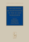 Cover: The Recovery of Maintenance in the EU and Worldwide - Hart Publishing