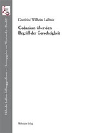 Cover: Gedanken &uuml;ber den Begriff der Gerechtigkeit - Wehrhahn Verlag