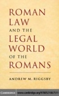 Cover: Roman Law and the Legal World of the Romans - Cambridge University Press